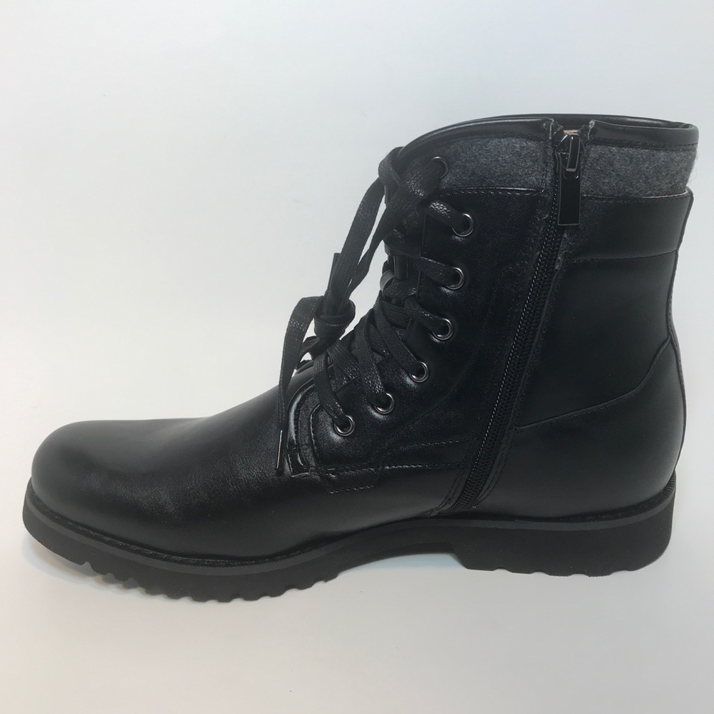 Supply Lab Saul Black Leather Lace Up Zip Boots